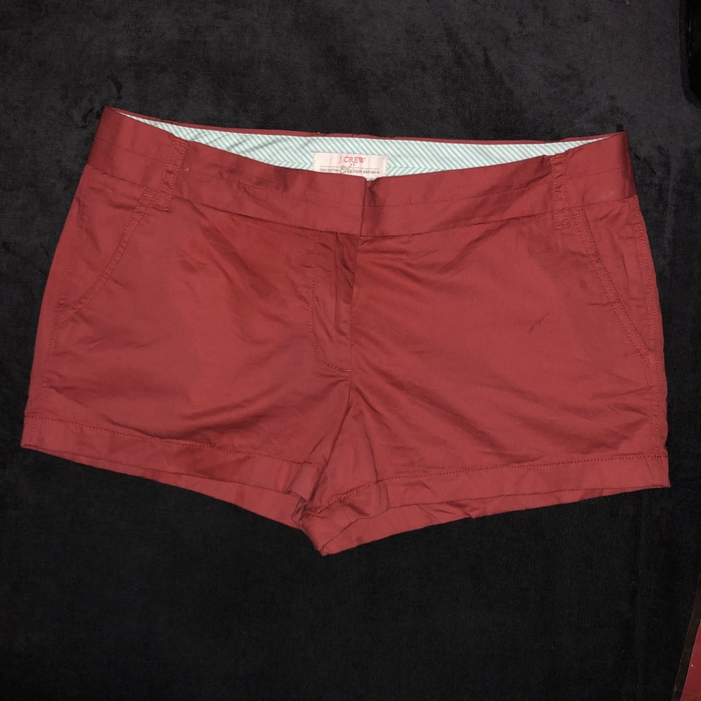 J.Crew red chino broken-in shorts